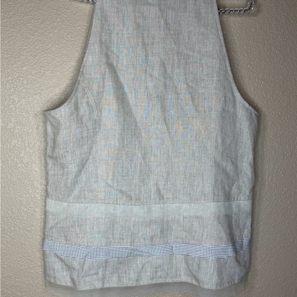 Donna By Donna Vinci Women's‎ Button-Down Linen vest beige neutral artsy - Picture 8 of 8